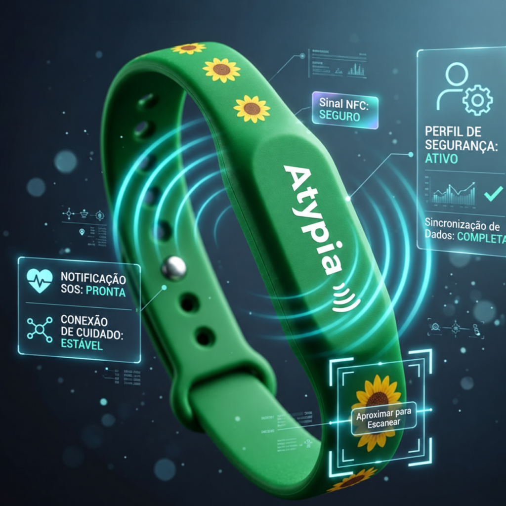 Pulseira Girassol Atypia NFC e QR code