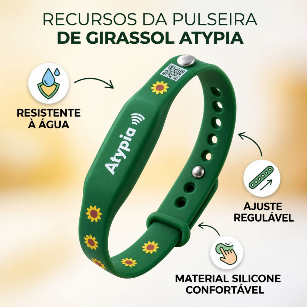 Pulseira Girassol Atypia NFC e QR code