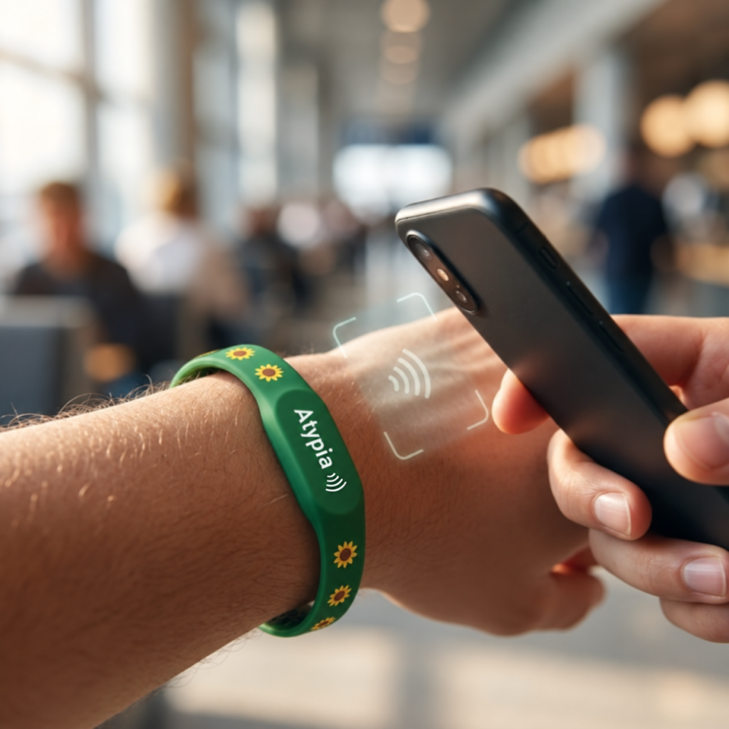 Pulseira Girassol Atypia NFC e QR code